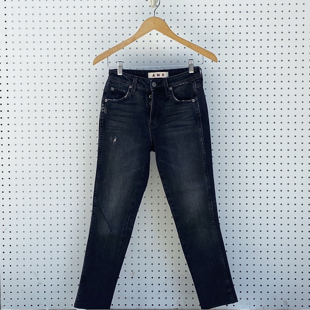 Amo faded black distressed skinny jeans